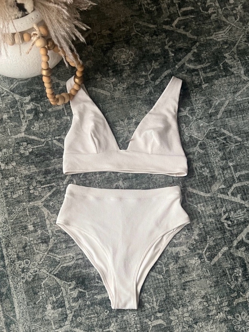 H&M Ribbed White Two-Piece Bikini Set/ ✨ BN - Picture 4 of 4